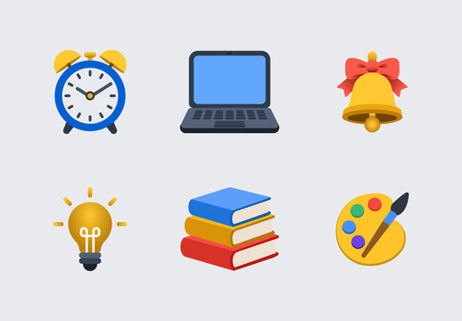 Back to School 3D Icon Collection