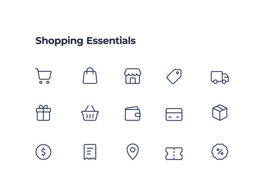 Shopping Line Icon Set