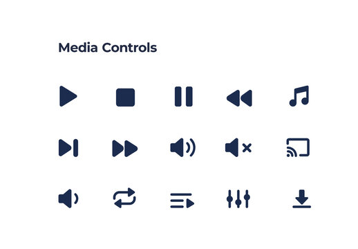 Media Controls Icon Set