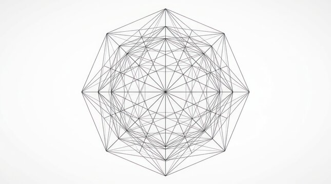 Geometric structure composed of interconnected lines and sphere