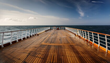 Naklejka premium empty deck on a ship