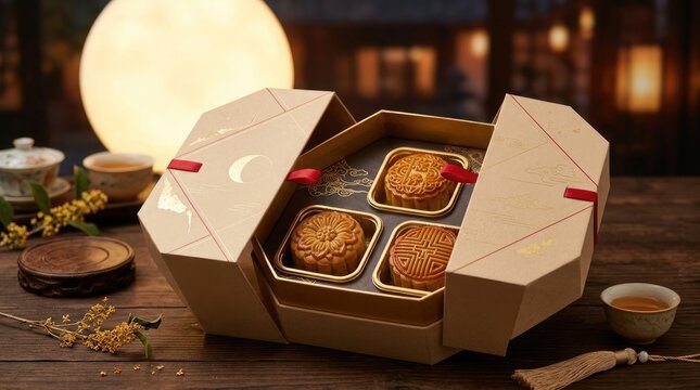 Celebrating the mid autumn festival with delectable mooncakes a cherished tradition symbolizing family reunion harvest and the radiant beauty of the full