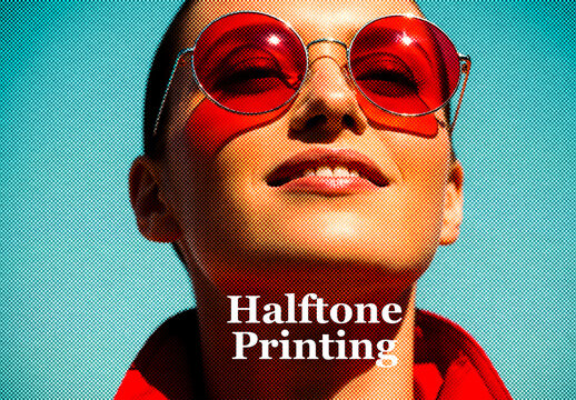 Halftone Printing Photo Effect