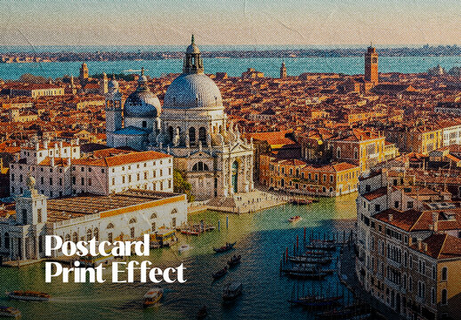 Vintage Postcard Print Photo Effect