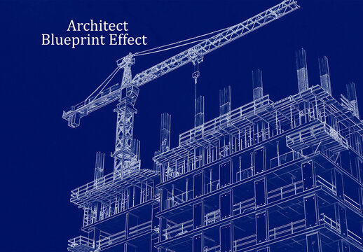 Architect Blueprint Photo Effect