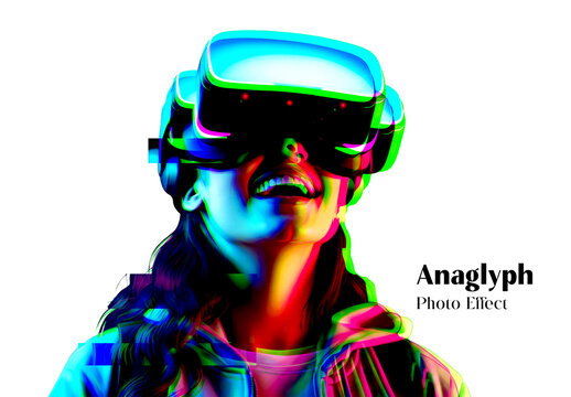 Anaglyph 3D Glitch Photo Effect