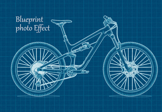 Blueprint Photo Effect Template