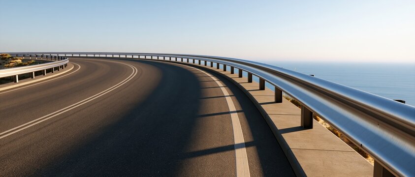 Dynamic Highway Curve with Motion Blur Representing Speed, Travel and Forward Progress