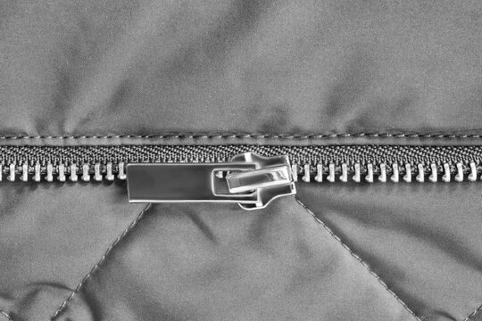 Clothes zipper closeup