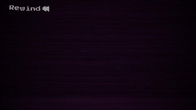 Retro Analog Tape Rewind Vertical Motion Graphic for Nostalgic Video Transitions. Vintage VHS artifacts effect overlay, Glitches error from an old tape or old TV. 4k video