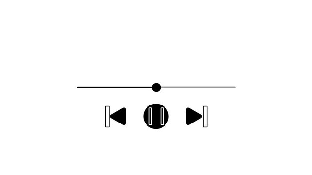 Music Player button animation, Play or pause button animation. Music or video play bar icon animation.