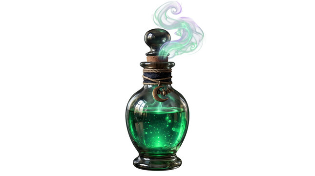 Magic Potion Bottle Green Liquid Glass Flask