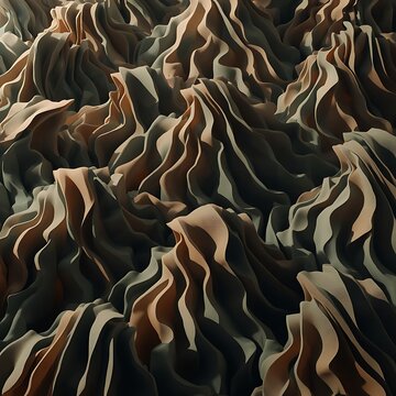 Close-up texture of swirled chocolate mousse cream peaks with chocolate