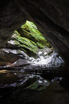 Inside Scărișoara Ice Cave, Romania