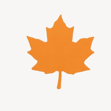 Orange maple leaf silhouette illustration.