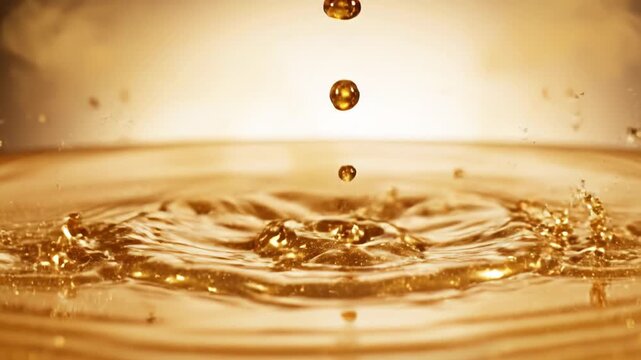 Golden Liquid Splashing into Pool.