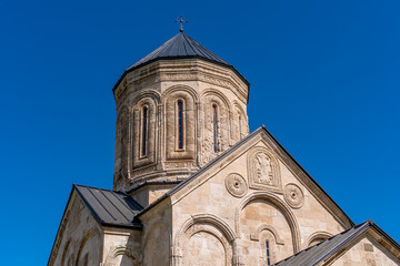Fototapeta premium Nicortsminda orthodox Christianity church landmark in Racha region of Georgia