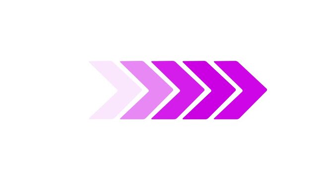 Arrow sign. swipe icon video animation. directional arrow loop, direction arrow line loop animation. blinking arrow navigation. arrow loop animation direction concept. colorful arrow icon .
