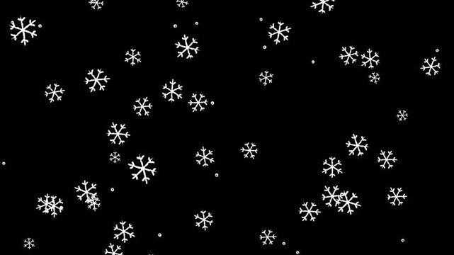 Snowflakes evoke winter magic, snow overlay, snowflake winter loopable