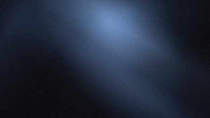 Fototapeta premium Cinematic dark blue light leak on grainy black background with smoky atmospheric effect