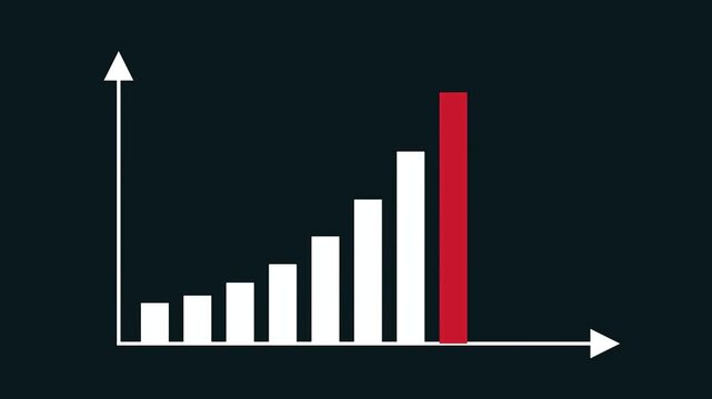 Candlestick Trading Chart Close-up on White Background - Stock and cryptocurrency trading animation concept, growing bar animation