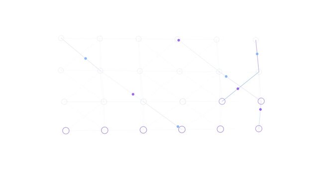 Abstract minimalist blue geometric grid vector background with lines nodes and circles