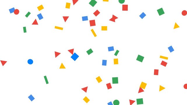 Sky confetti flying, confetti falling isolated on white background, party celebration