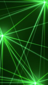 Green Laser Light Beams flicker animation,Glowing Disco Lines Party, Club & Concert Videos and technology stream vertical social media motion background
