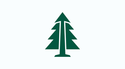 Obraz premium Corporate Green Minimalist Christmas Tree Logo Design on White for Holiday Branding and Marketing