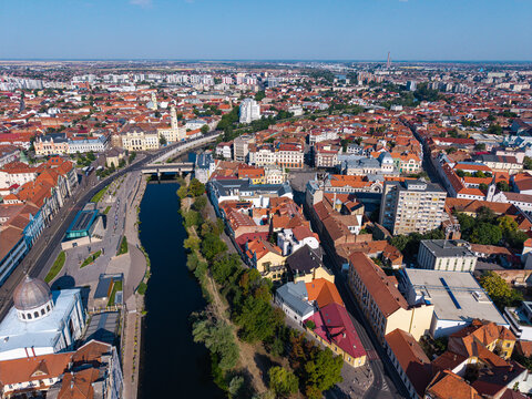 Oradea city center, Romania, drone photo
