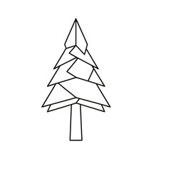 Fototapeta premium Geometric Pine Tree Outline
