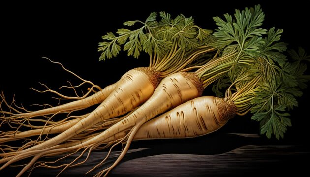 astonishing rustic parsnip nature s art on a black background