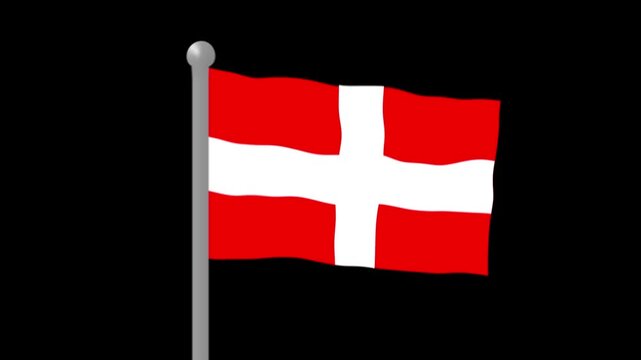 Seamless 3d Animation Of The Denmark Flag Video, Realistic Denmark Flag Waving, Denmark Flag Animation Video, Denmark Flag Animation Effects For Yo