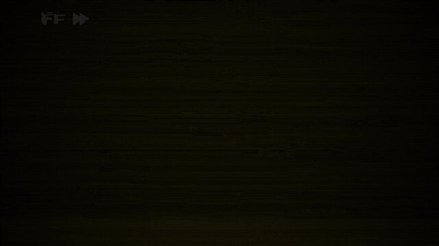 Black screen no signal vhs tape FF static noise overlay featuring vintage vcr tracking lines with stacked retro glitch and old film analog damage
