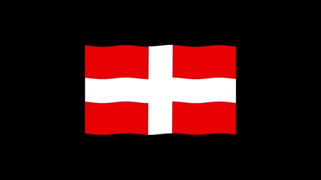 Seamless 3d Animation Of The Denmark Flag Video, Realistic Denmark Flag Waving, Denmark Flag Animation Video, Denmark Flag Animation Effects For Yo