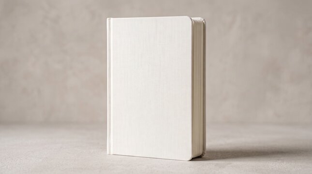 Blank white cardboard product box standing upright, minimalist packaging mockup on neutral background