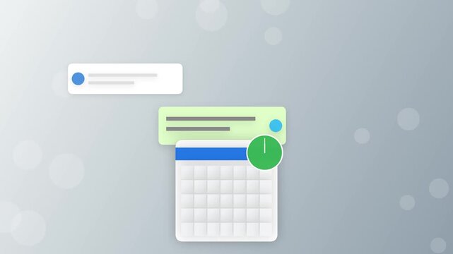 3D Illustration of a Digital Calendar and Scheduling Application Interface for Time Management and Productivity Organization on Gray Background