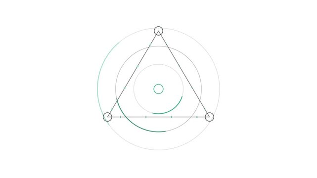 Abstract Geometric Design Featuring a Triangle Inscribed in Concentric Circles for Mathematical and Technical Diagrams