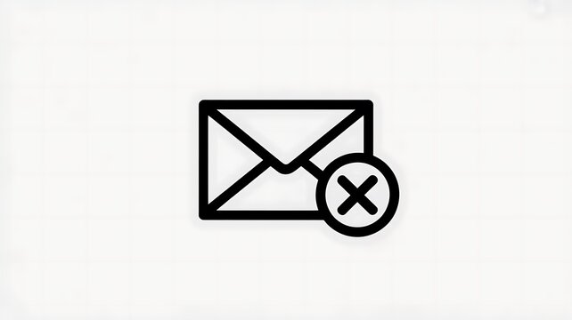 Email envelope icon with a delete cross sign