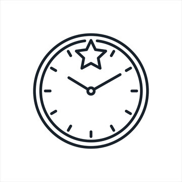Clock with Star Favorite Time Line Icon Vector Illustration