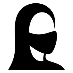 vector silhouette of woman with mask