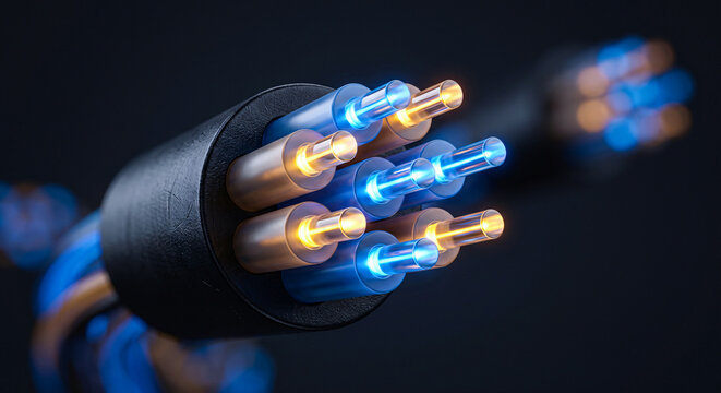 Fiber optic network cable supporting cyber security and IT infrastructure.