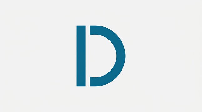 Modern letter D logo design, minimalist blue corporate identity symbol on white background.
