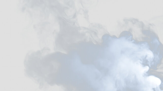 Smoke drifting in the air against a transparent background during a quiet moment
