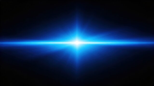 Cinematic blue anamorphic light streak