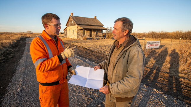 Crew leader reviews a clear home protection zone
