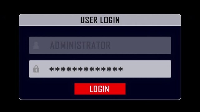 CONTACT US Glitch Text and User Login Interface on Alpha Channel
