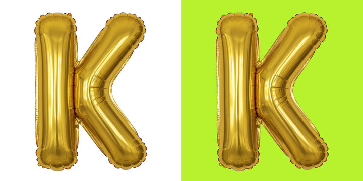 Shiny gold letter K foil balloon