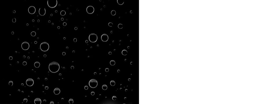 A collection of floating white air bubbles rising in liquid water texture overlay design element shown as an isolated object isolated on transparent background