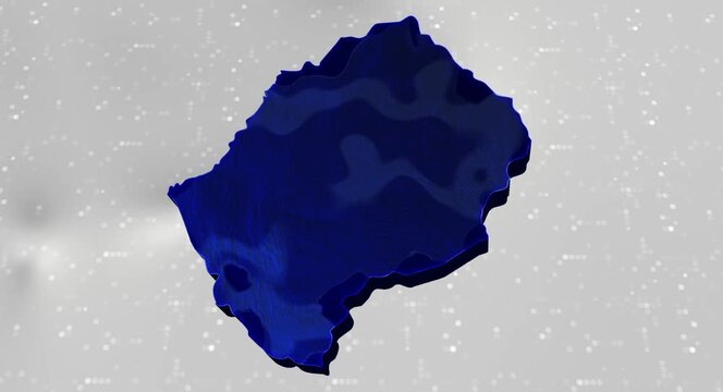 Lesotho 3d Map Reflected Animation With Digital Background